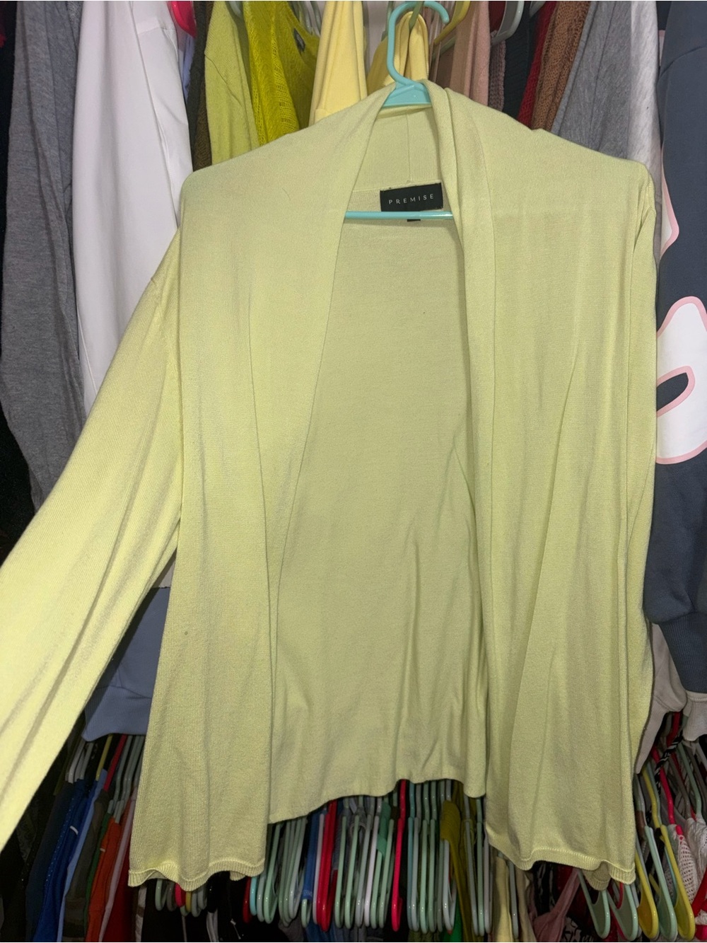 Premise Light Lime Open Cardigan